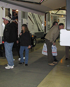 Oregon State Salem Fall RV Show: Visitors explore the indoor motorhome exhibits in comfort and warmth